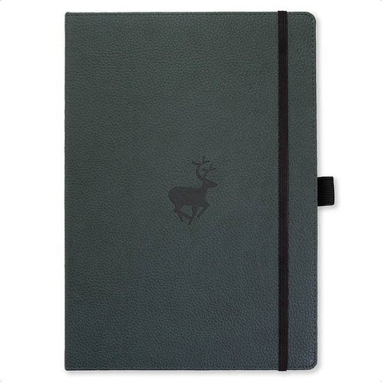 Dingbats Notebooks Dingbats A4+ Wildlife Green Deer Notebook - Plain