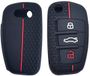 Allecto - Protection de clé de voiture - Housse de clé en silicone - Noir - Protection pour la télécommande - Convient aux modèles Audi - 3 boutons