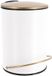 TENDANCE Poubelle en métal avec couvercle doré et frein de chute, 3 L, blanc