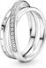 Pandora Signature Crossover Pavé Triple Band Ring van sterlingzilver met heldere zirkoniasteentjes, 58