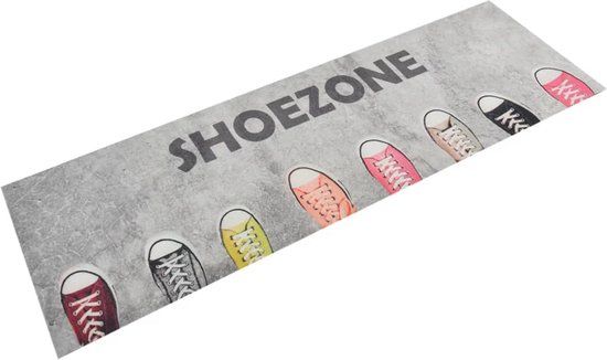 vidaXL Keukenmat wasbaar shoezone-print 60x180 cm fluweel