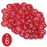 Merkloos Tafelnummers - Plastic - Nummers 1 tot 100 - Rood