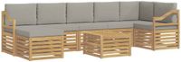 vidaXL Hoek loungeset Wit en lichtgrijs Polyester