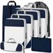 Ibenzoa® set van 8 stuks voor organisatie en compressie van koffers