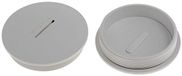 RS PRO Blindschroefverbinding M63 x 1,5 gat Ø 62,4 mm, met schroefdraad, nylon 66, uitknop Ø 69,3mm, grijs, verpakking van 10 stuks