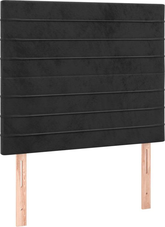 vidaXL Hoofdbord Zwart Fluweel 100x5x118/128 cm