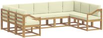vidaXL Hoek loungeset 9-delig Acaciahout Blanc et crème