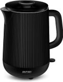 MPM Bouilloire à eau Inox double paroi de 1,7 Litre avec 1800W - Coolwall Noir