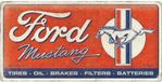 Nostalgic Art Merchandising Wandbord - Ford Mustang - Horse & Stripes Logo Red - 25x50 cm