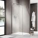 Fortifura Galeria Inloopdouche - 120x200cm - afgeronde glaswand - links - ribbel glas - wandarm - PVD - geborsteld RVS