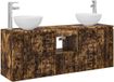 vidaXL Badkamerkast set Gerookt eiken 129 x 35 x 80 cm
