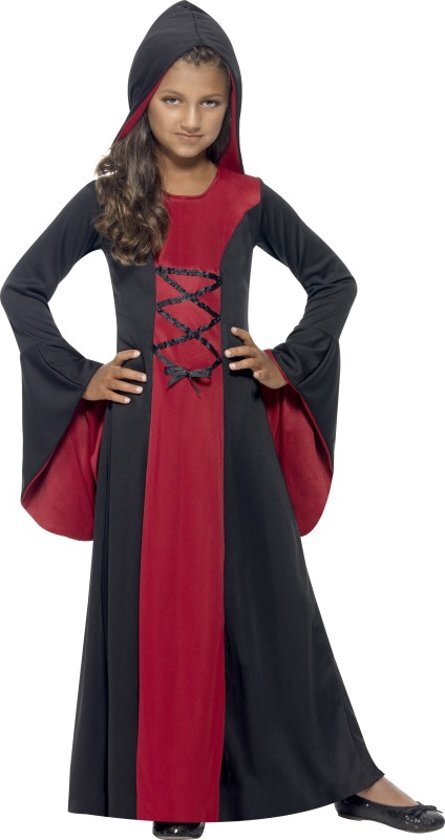 Smiffys Vampieren kostuum Jurk + cape Halloweenkleding maat 134-140