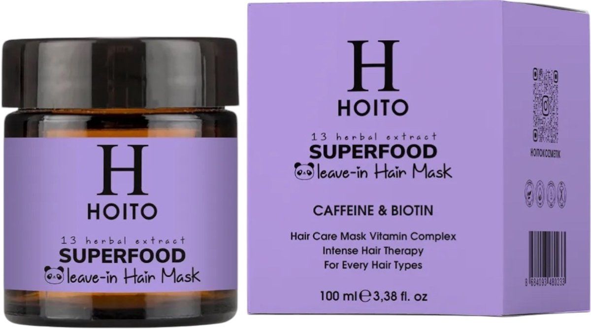 HOITO Leave-in Haarmasker Superfood – Tegen Haaruitval – Voedend & Versterkend – 100 ml