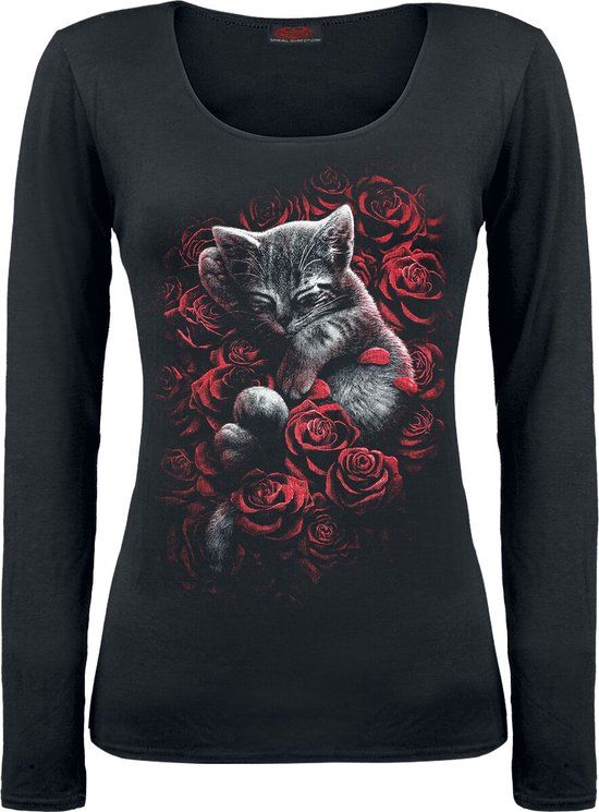 Spiral Bed of Roses Dames Shirt met lange mouwen - zwart - XXL