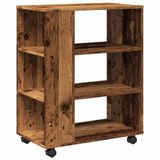 vidaXL Rolkast 60x35x75 cm bewerkt hout oud houtkleurig