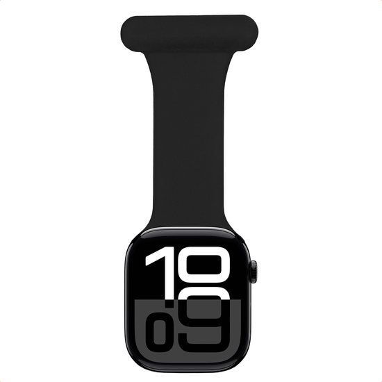 imoshion Verpleegkundige siliconen bandje - Geschikt voor Apple Watch 44/45/46/49 mm - Zwart