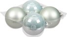 Othmar Decorations Bv 4x stuks kerstversiering kerstballen mintgroen (oyster grey) van glas - 10 cm - mat/glans - Kerstboomversiering