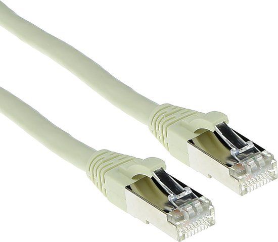 ACT SFTP CAT6A patchkabel snagless met RJ45 connectoren FB6002, 2 meter, Ivoor
