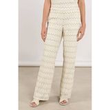 NUKUS Wide Leg Regular Waist Broek Ecru