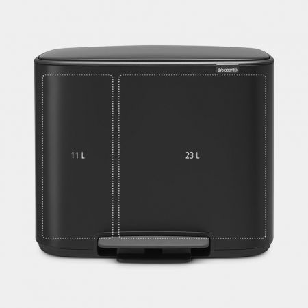 Brabantia Bo Pedaalemmer - 34L - Zwart - Afvalscheiding