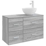 vidaXL Badkamermeubel Set 2 st Grijs Sonoma Bewerkt hout