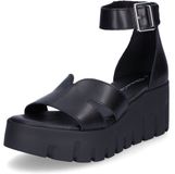 Tamaris - Dames - Sandalen - Plateau sandalen - Zwart - Leer - Maat 42