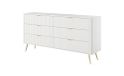 Maisons du Monde FURNLUX LANTE commode, wit en goud, 163 x 38 x 81 cm