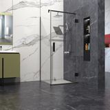 Badkamerplanet Douchecabine 80x110cm Anti-Kalk met profielloze douchedeur 80cm 200cm hoog mat zwart