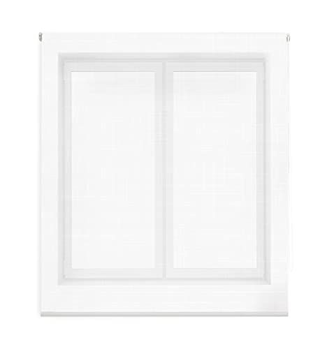 Blindecor Rolgordijn - Lichtdoorlatend - Wit - 140x180 cm