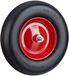 Relaxdays Roue de brouette - Ø 39 cm - plein - noir-rouge