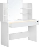 Casaria Kaptafel Lucia - Lade Spiegel 4 Planken 140x110x40cm – Wit