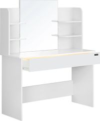 Casaria Kaptafel Lucia - Lade Spiegel 4 Planken 140x110x40cm – Wit