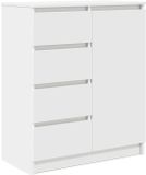 vidaXL Dressoir met lades, wit, 71 x 35 x 84 cm