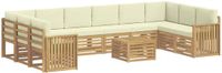 vidaXL - Buiten - bank - set - 11 - st - Wit - en - crèmekleurig - Polyester