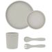 Kikka Boo Ensemble complet de repas pour bébé en silicone Platinum, Sand, 5 pièces