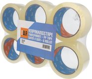 DULA Verpakkingstape - Transparant - PP Plakband - 50mmx66m - 6 rollen dozen tape
