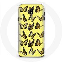 Maniacase Etui voor Samsung Galaxy J3 2017 Vlinders Gele achtergrond