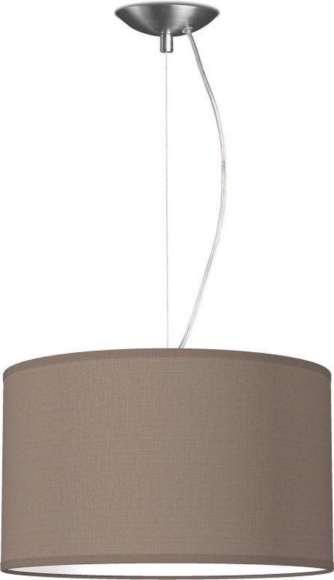 Home Sweet Home hanglamp Bling - verlichtingspendel Deluxe inclusief lampenkap - lampenkap 35/35/21cm - pendel lengte 100 cm - geschikt voor E27 LED lamp - taupe