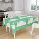 Bonamaison Tafelkleed, Anti-Mold, Sneldrogend, Waterdicht, 100% Polyester Tafellaken, Petroleum Groen, Wit, 140 x 160 Cm