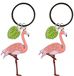 Nature Planet Aps 6x stuks metalen flamingo sleutelhanger 5 cm - Dieren cadeau artikelen - Vogels