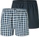Schiesser Boxershorts 2-pack geweven ruit meerkleurig