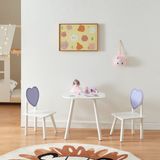 en.casa Kindertafel met 2 kinderstoelen Siljan wit en lila