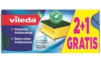 Vileda Trio Schuurspons Rechthoekig Stof/Weefsel Groen, Geel