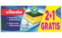 Vileda Trio Schuurspons Rechthoekig Stof/Weefsel Groen, Geel