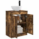 vidaXL - Badkamer - Vanity - met - Wastafel - Gerookt - eiken - 54 - x - 35 - x - 83 - cm