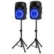 Vonyx VPS122A - Haut-parleur Bluetooth 2.0 canaux 400W avec lecteur de carte SD - Noir