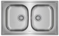 Teka Universe Wastafel met Twee Spoelbakken RVS 80 cm