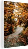 OneMillionCanvasses Canvas schilderij 120x180 cm Herfstbos - Pad - Bladeren - Landelijk - Multicolor