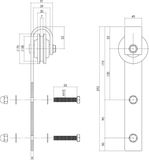 Intersteel Set van 2 hangrollen Basic rvs geborsteld