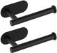 Ibenzoa® Porte-rouleau de papier toilette moderne autocollant, set de 2, pour toute pièce, sans perçage, noir mat